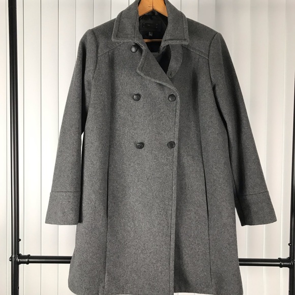 Mango Jackets & Blazers - Mango Grey Wool Blend Coat - Size XL